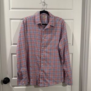 Faherty Mens Button Down Plaid Shirt large